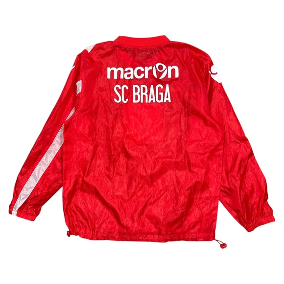 Vintage Macron SC Braga 2010-2011 Warmup Pullover Windbreaker Jacket Mens Small - Picture 2 of 12